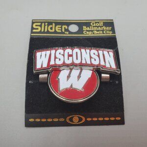 University of Wisconsin Badgers Slider Golf Ball Marker & Hat/Belt Clip - NCAA